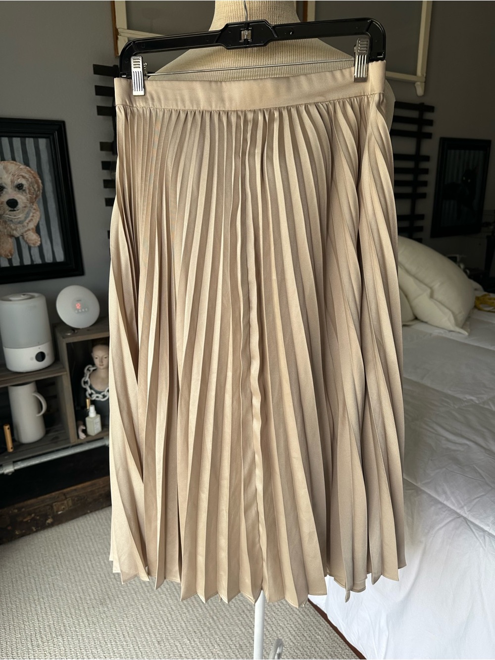 J. Crew Pleated Midi Skirt in Light Beige size medium - Picture 6 of 15
